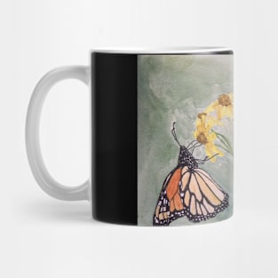 Monarch Butterfly on Wildflowers Mug